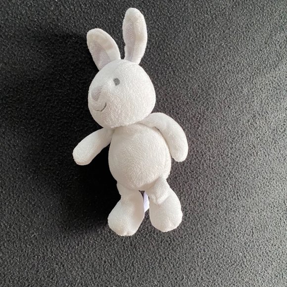 Just One Year By Carters small white bunny plush gray eyes crib baby toy stuffed - Picture 7 of 9